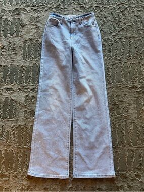 Light Blue Wide-Leg Jeans with Sparkle